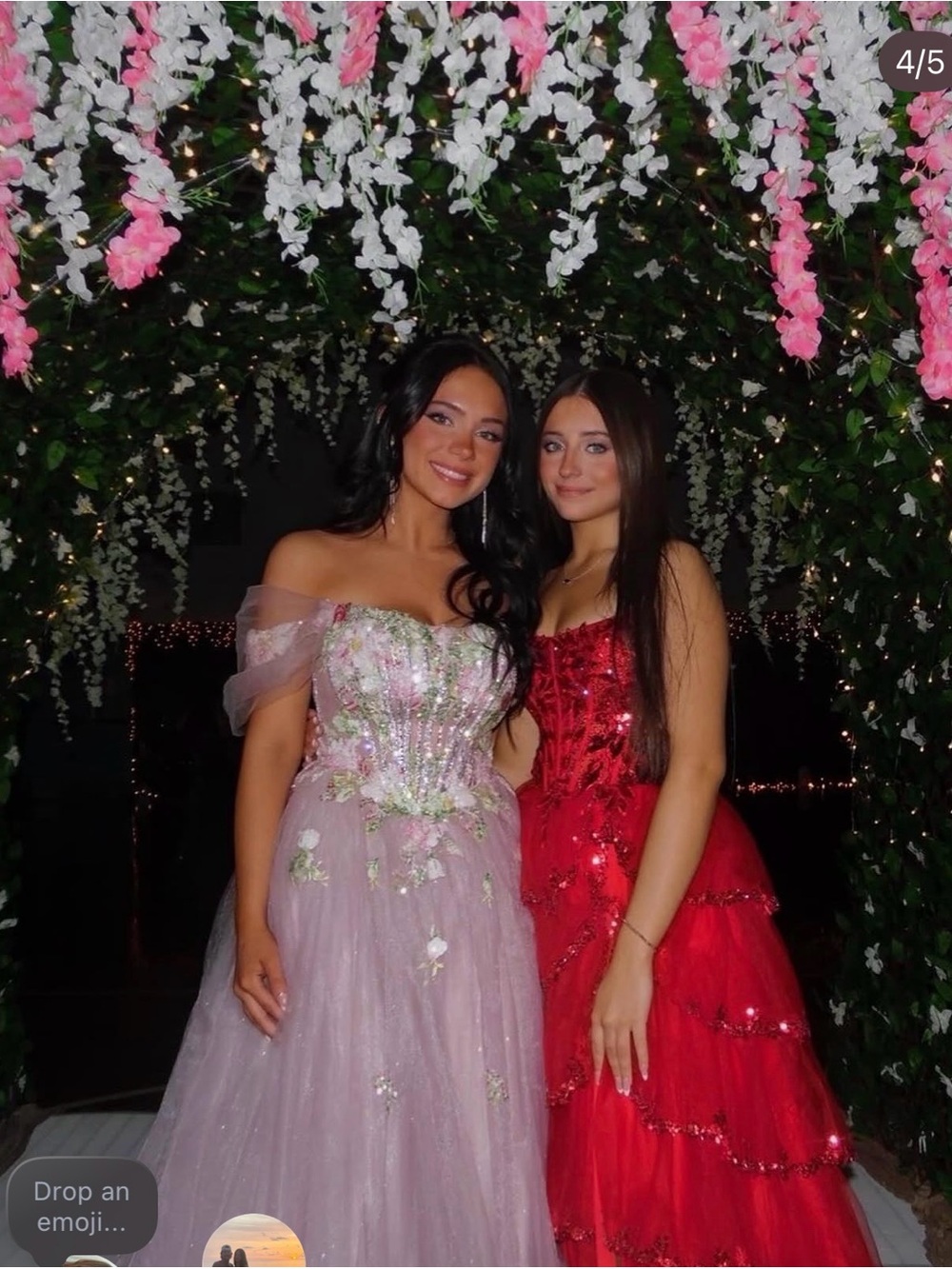 Glamorous Red Tiered Tulle Prom Gown with Sequin Bodice - Picture 2 of 6